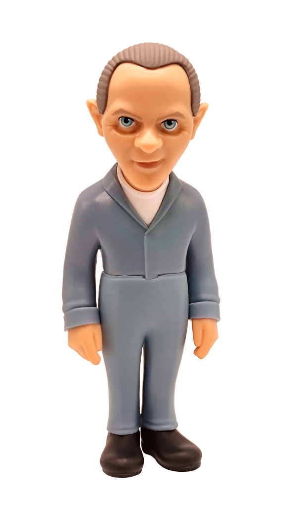Side view of Minix Hannibal Lecter in straightjacket and mask