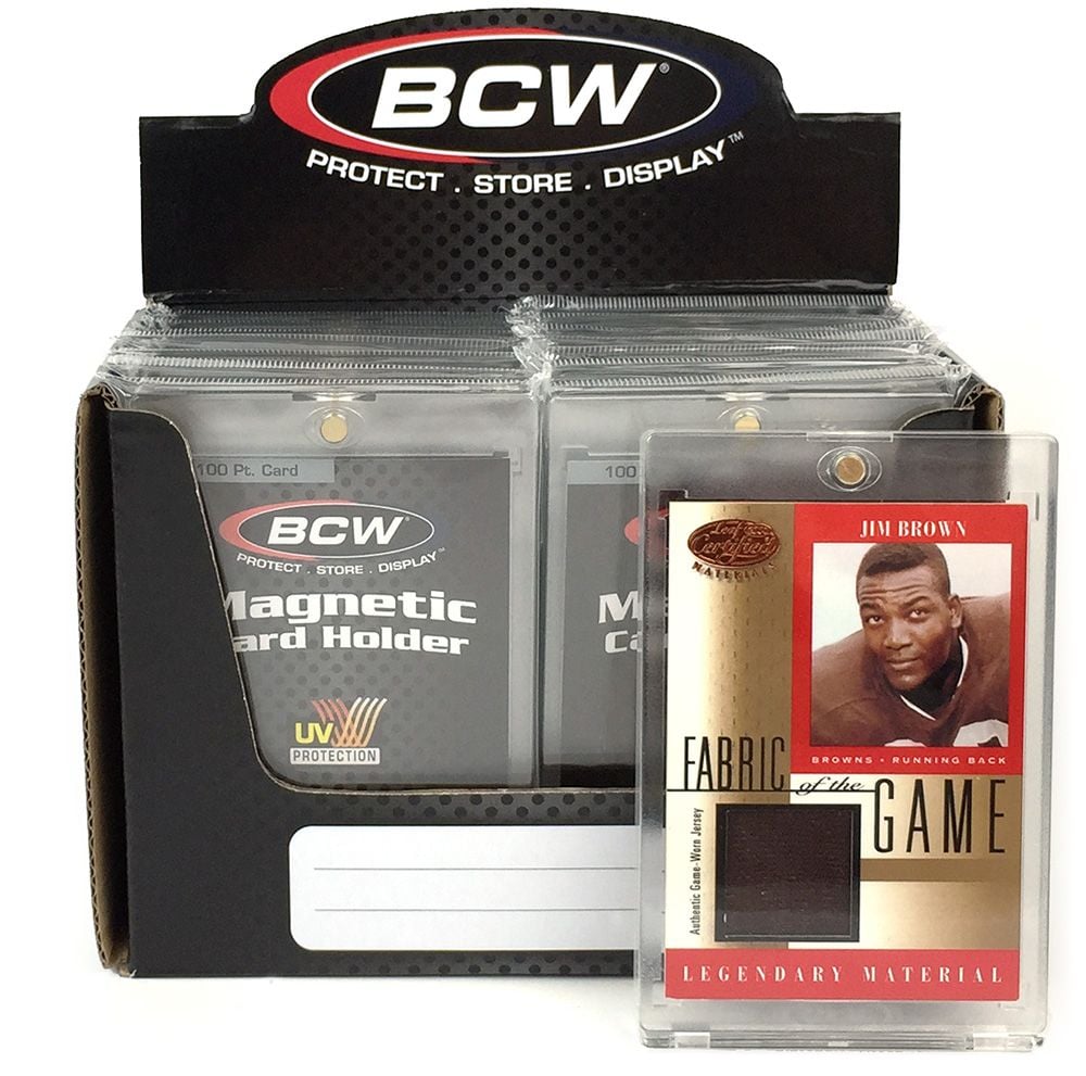 BCW 100 Pt thickness one-touch magnetic card holder, clear plastic