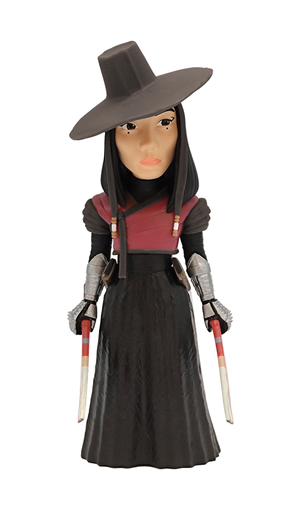 MINIX Rebel Moon Nemesis 112 figure of a woman in a hat holding weapons