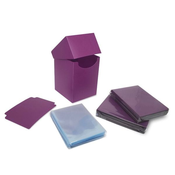 BCW Deck Case Box, Deck Protectors and Inner Sleeves Standard Elite2 Combo Pack Glossy Mulberry - Good Games