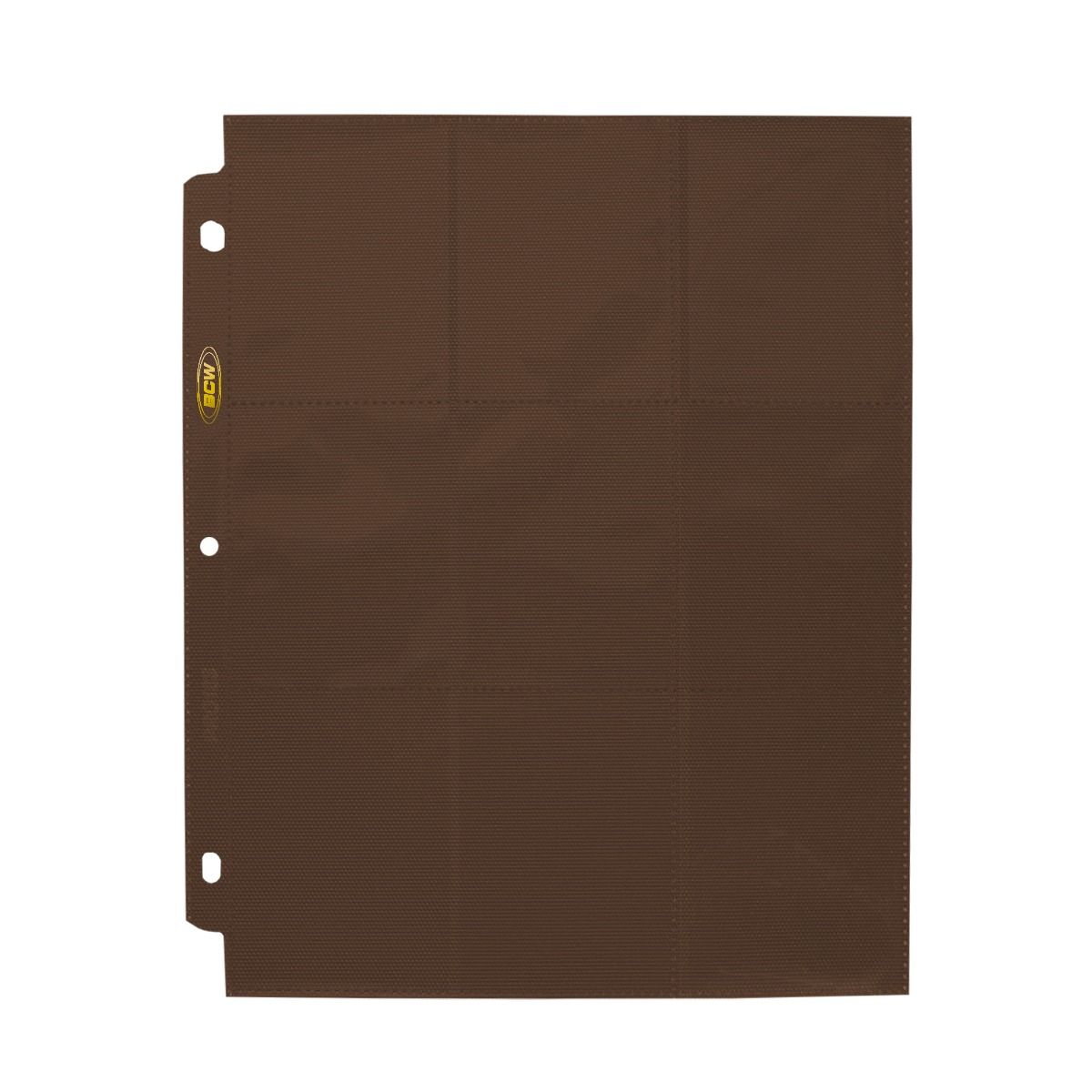 Single BCW Pro Pages side loading 9 pocket page, showing clear pockets