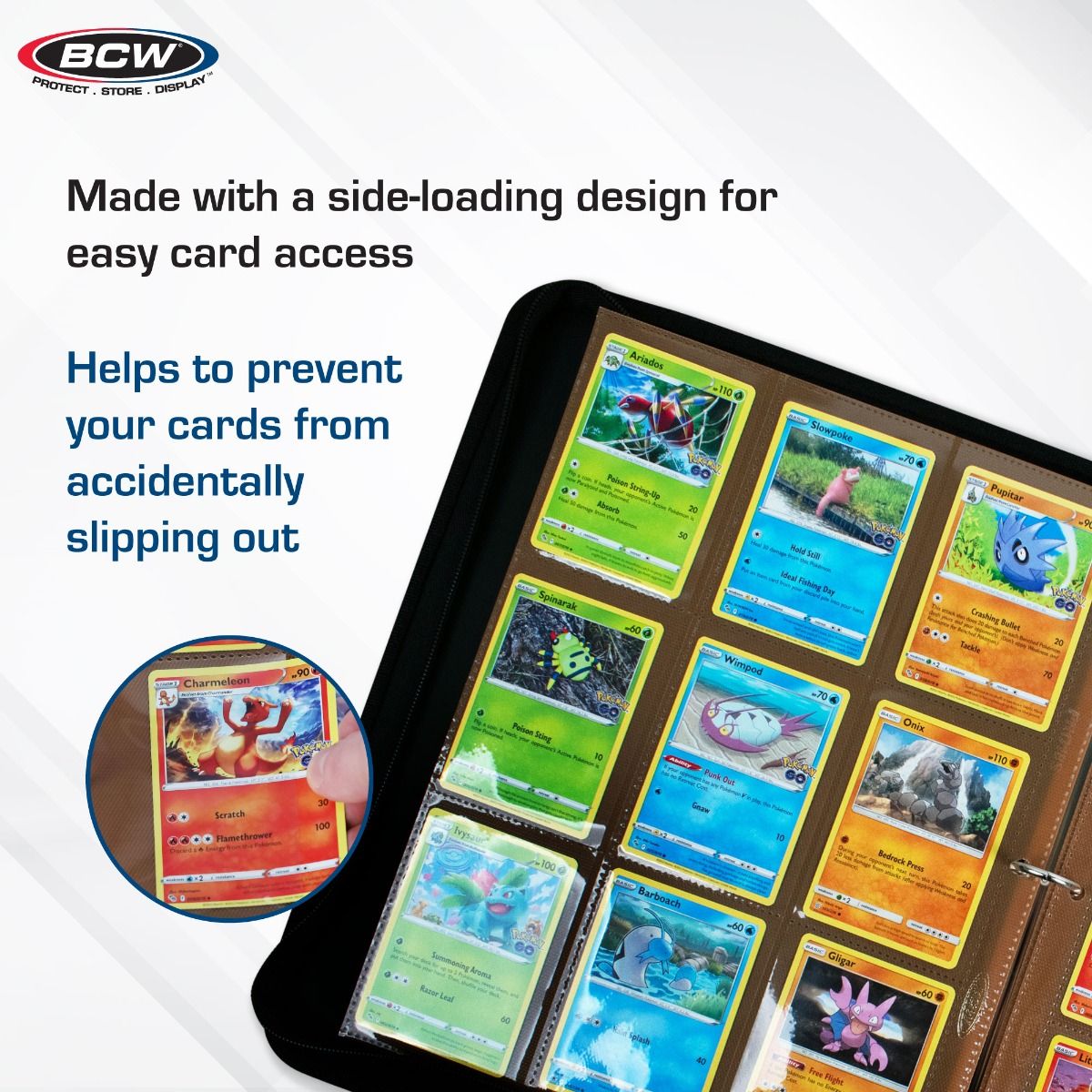 BCW Pro Pages side loading 9 pocket page showing storage capacity