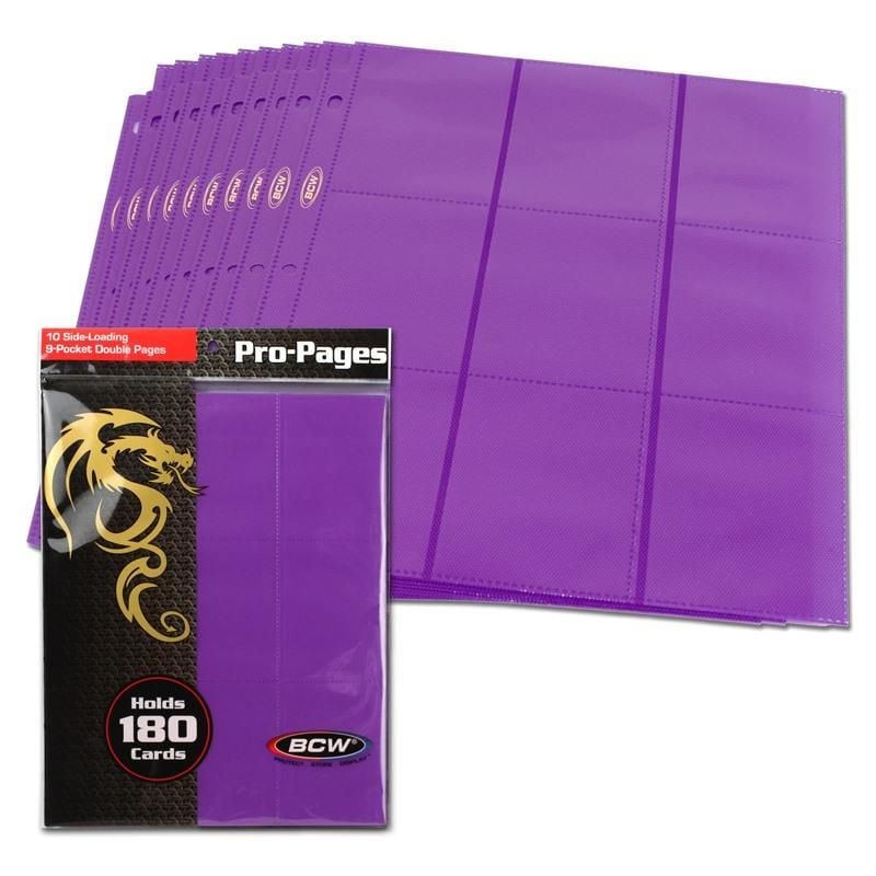 BCW Pro18s PUR nine-pocket side-loading page for card storage, front view