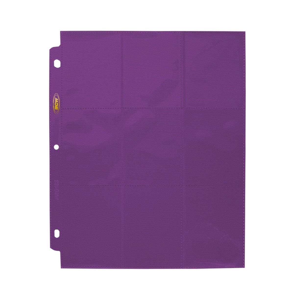 Single BCW Pro18s PUR nine-pocket card storage page displayed flat