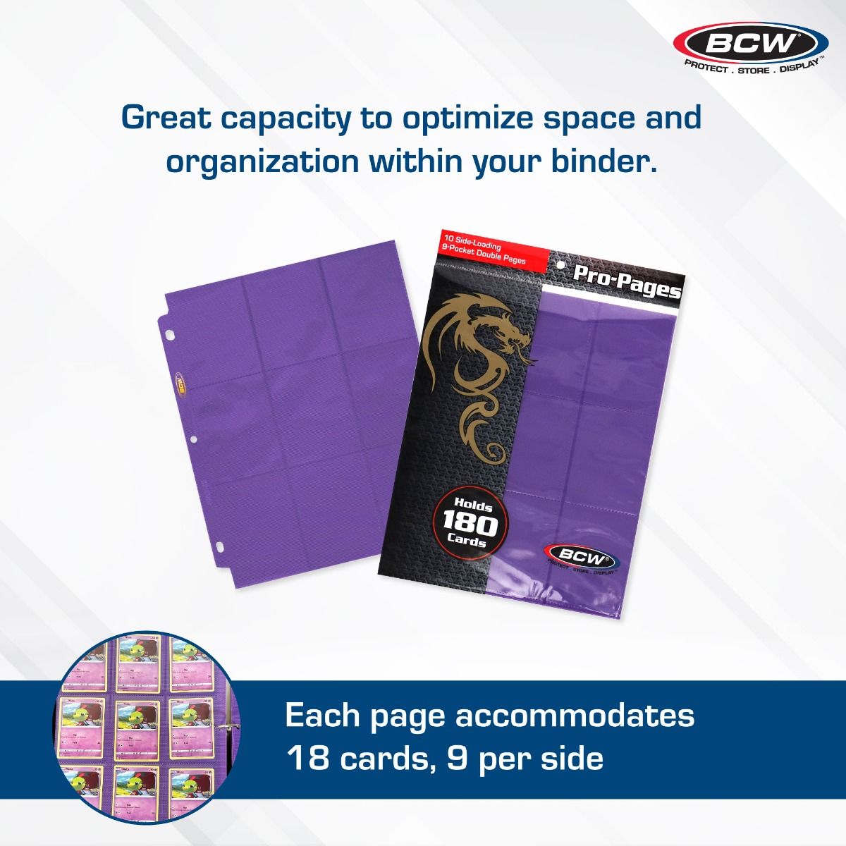 Front side of BCW Pro18s PUR product info sheet with specifications