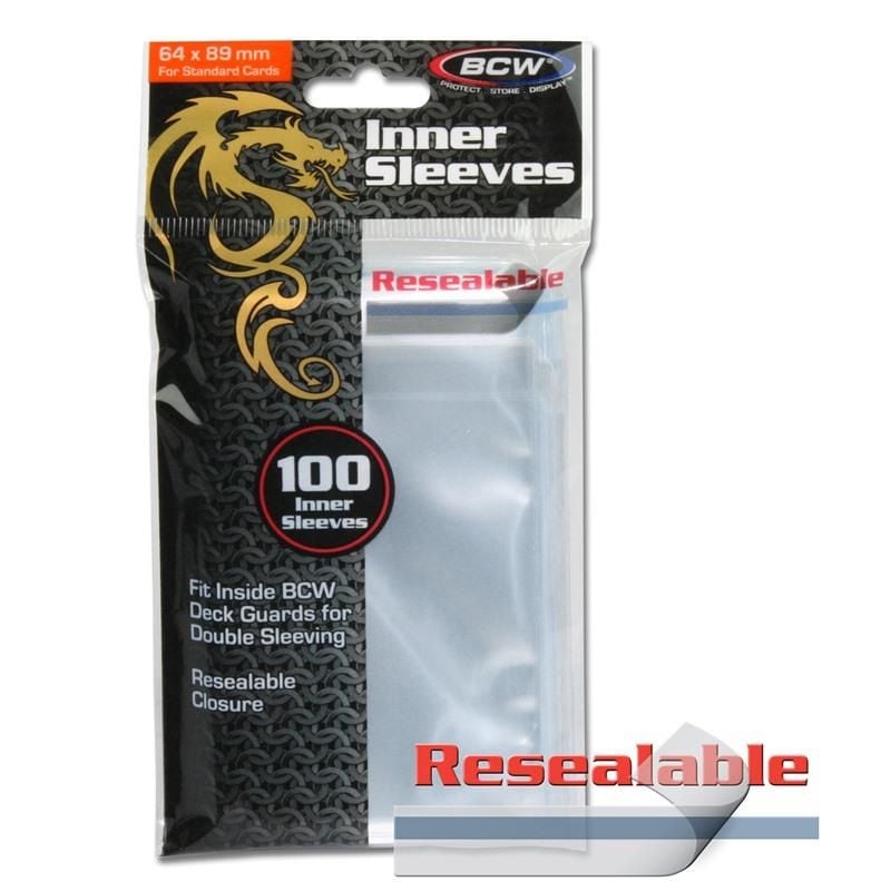 BCW Deck Protectors Inner Sleeves Standard Resealable Clear (64mm x 89mm) - Good Games