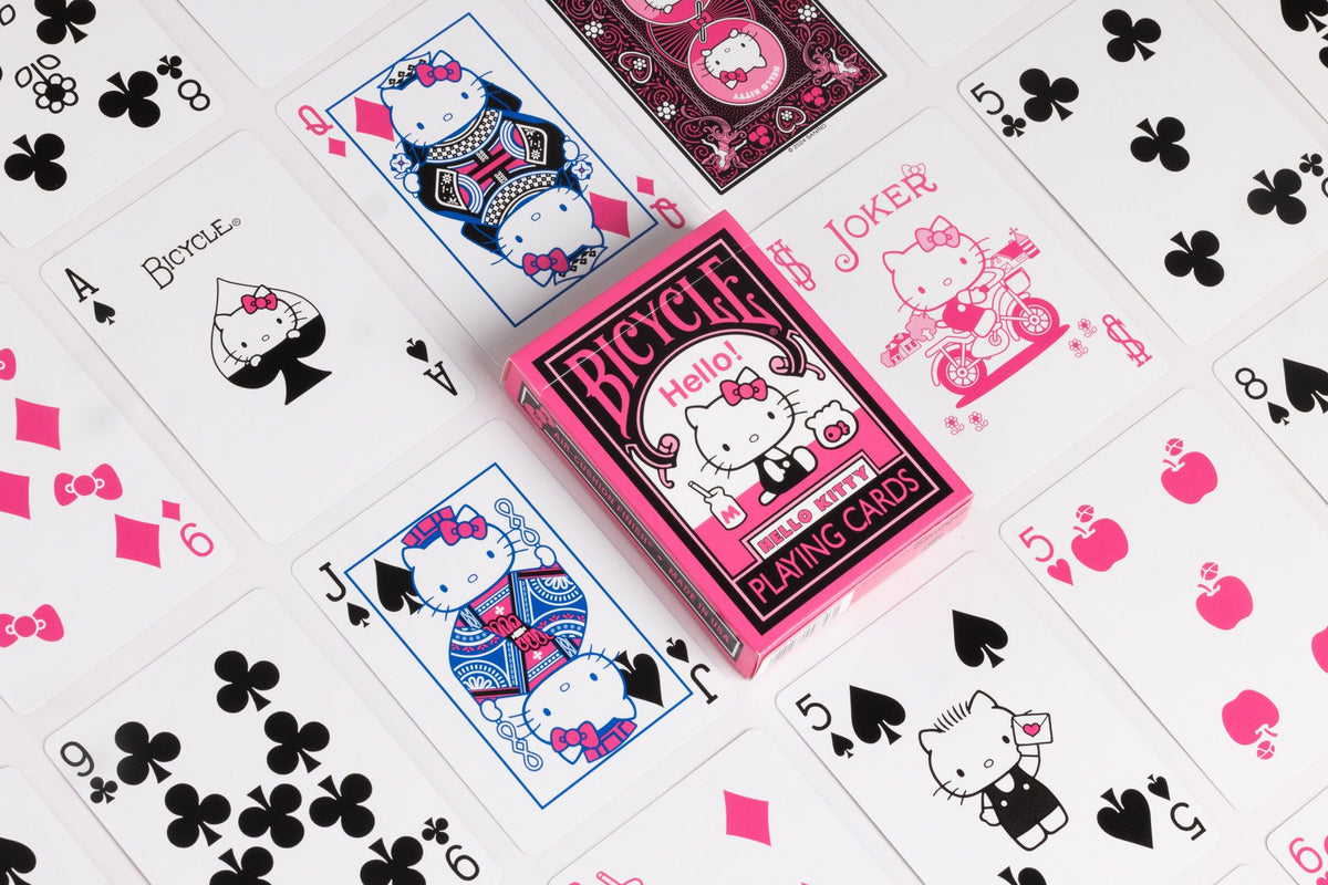 Bicycle Hello Kitty Black &amp; Pink Playing Cards