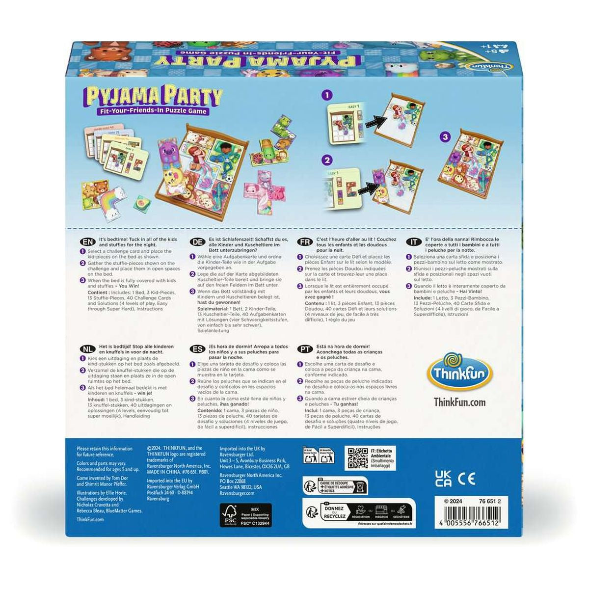 Thinkfun - Pyjama Party packaging box back view