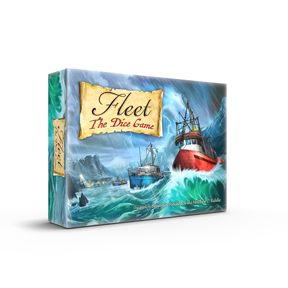 Fleet: The Dice Game 2nd Edition box cover showing game title and colorful dice artwork