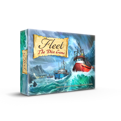 Fleet: The Dice Game 2nd Edition box cover showing game title and colorful dice artwork