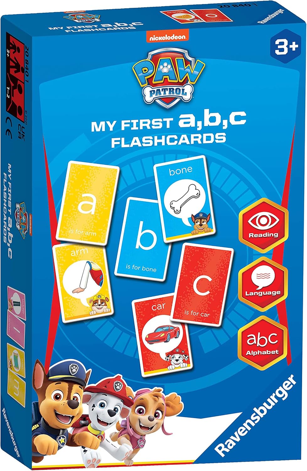 Paw Patrol First Flashcards Game packaging box front view