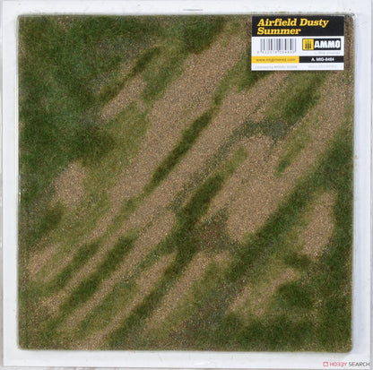 Airfield Dusty Summer diorama mat, featuring patchy green grass and light brown dusty ground.