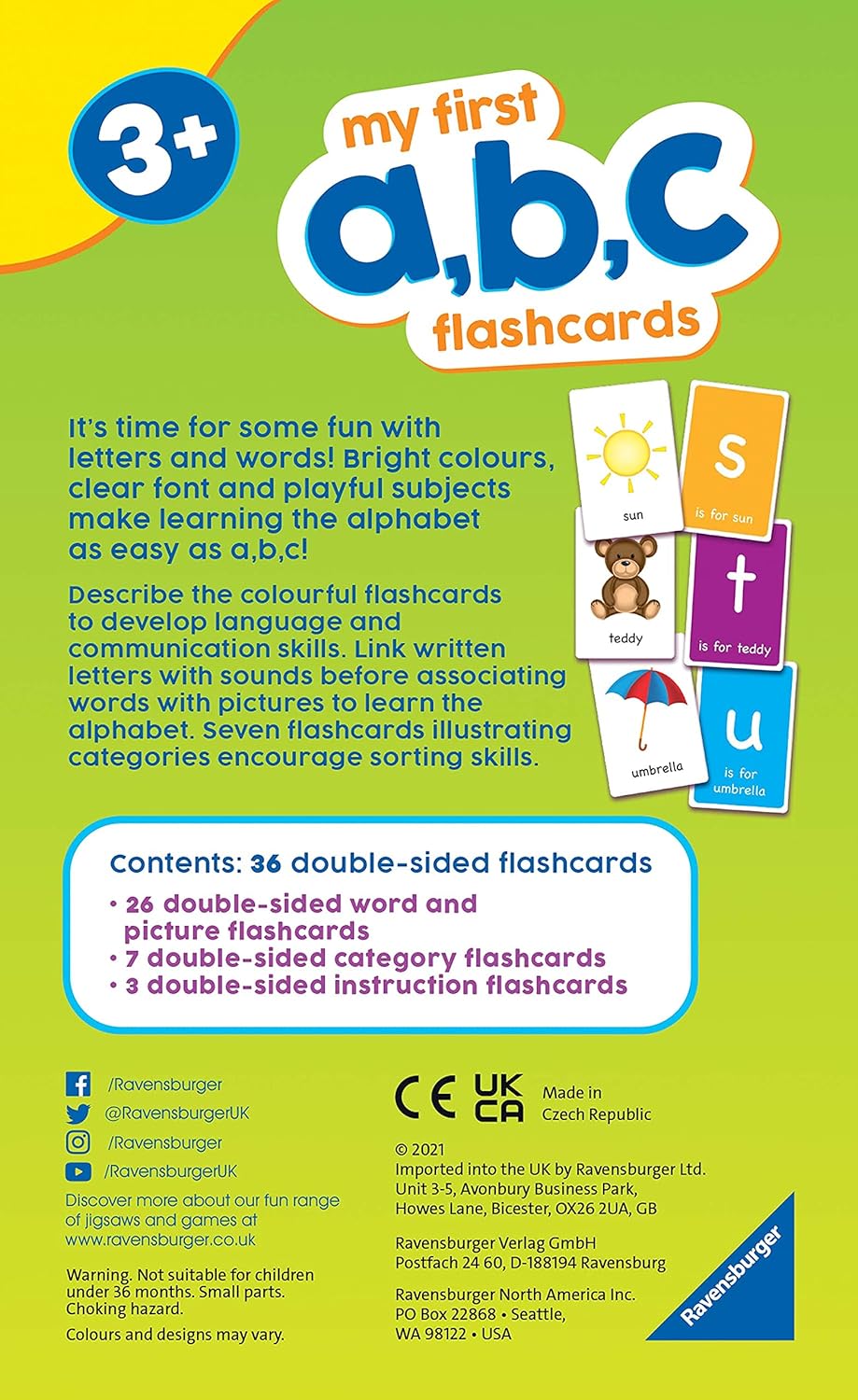 My First (Letters) Flashcards Game packaging box back view