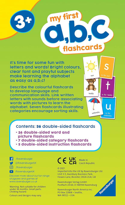 My First (Letters) Flashcards Game packaging box back view
