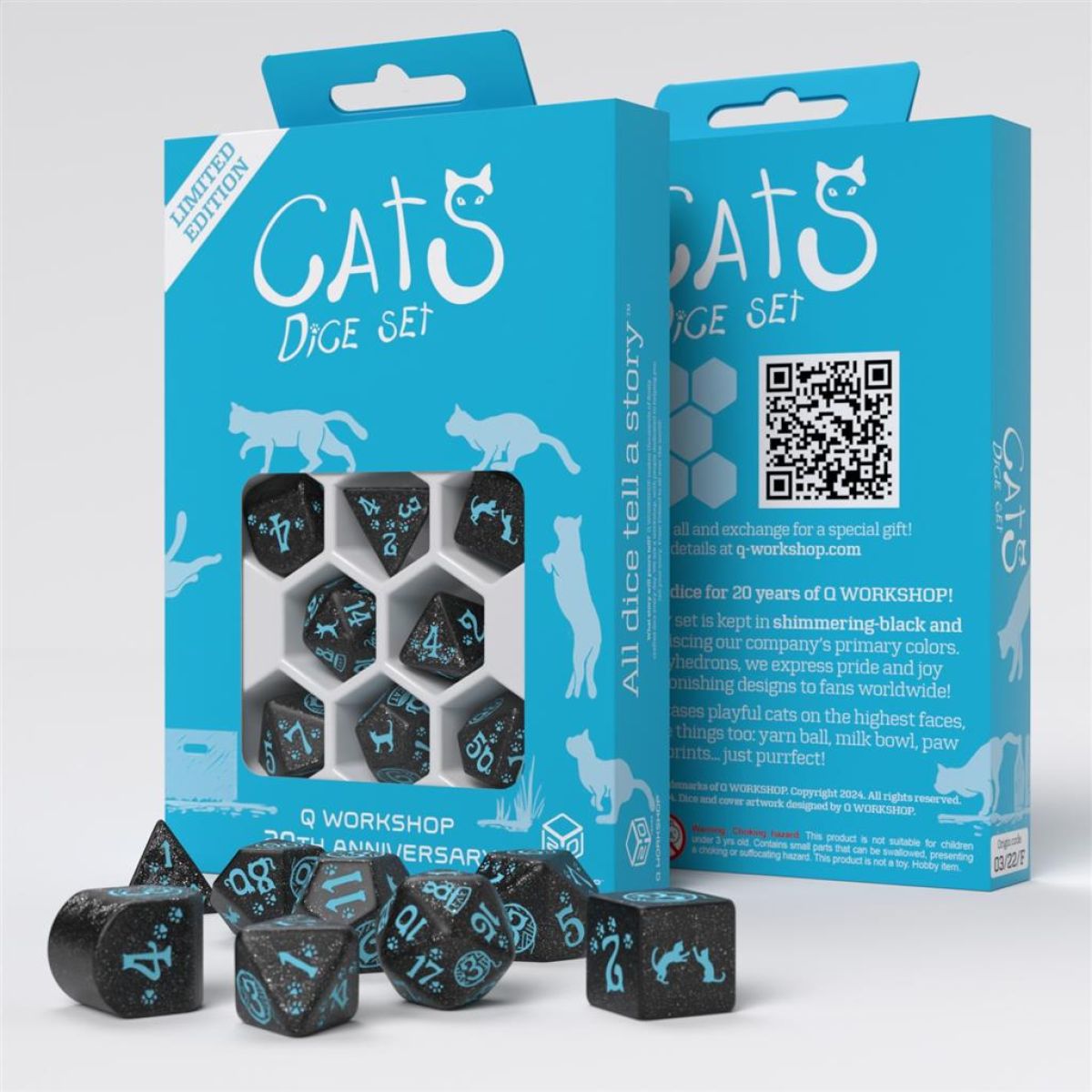 Q Workshop - Cats Dice Set - 20 Years Dice Set 7 - Good Games