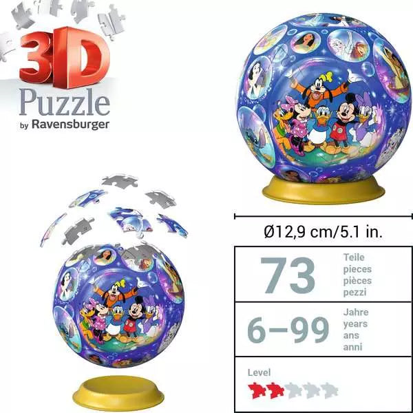 Ravensburger - 3D Puzzleball Disney Characters 72 Piece Jigsaw - Good Games