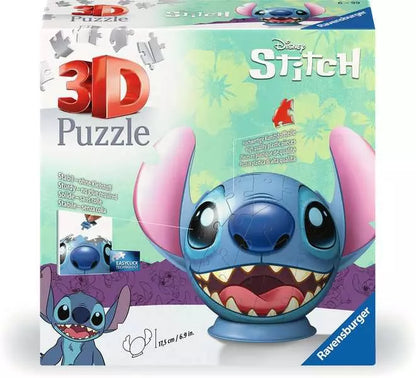 Ravensburger - 3D Puzzleball Stitch With Ears 72 Piece Jigsaw - Good Games