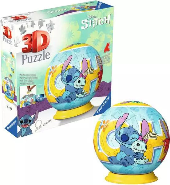 Ravensburger - 3D Puzzleball Stitch 72 Piece Jigsaw - Good Games