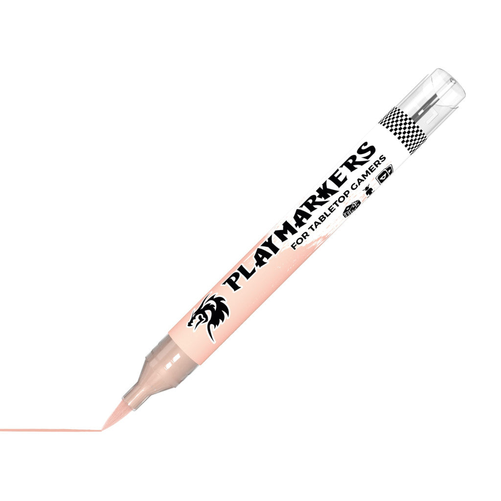 AK Interactive Pink Skin Playmarkers marker for tabletop gamers drawing a thin pink skin line on a white surface