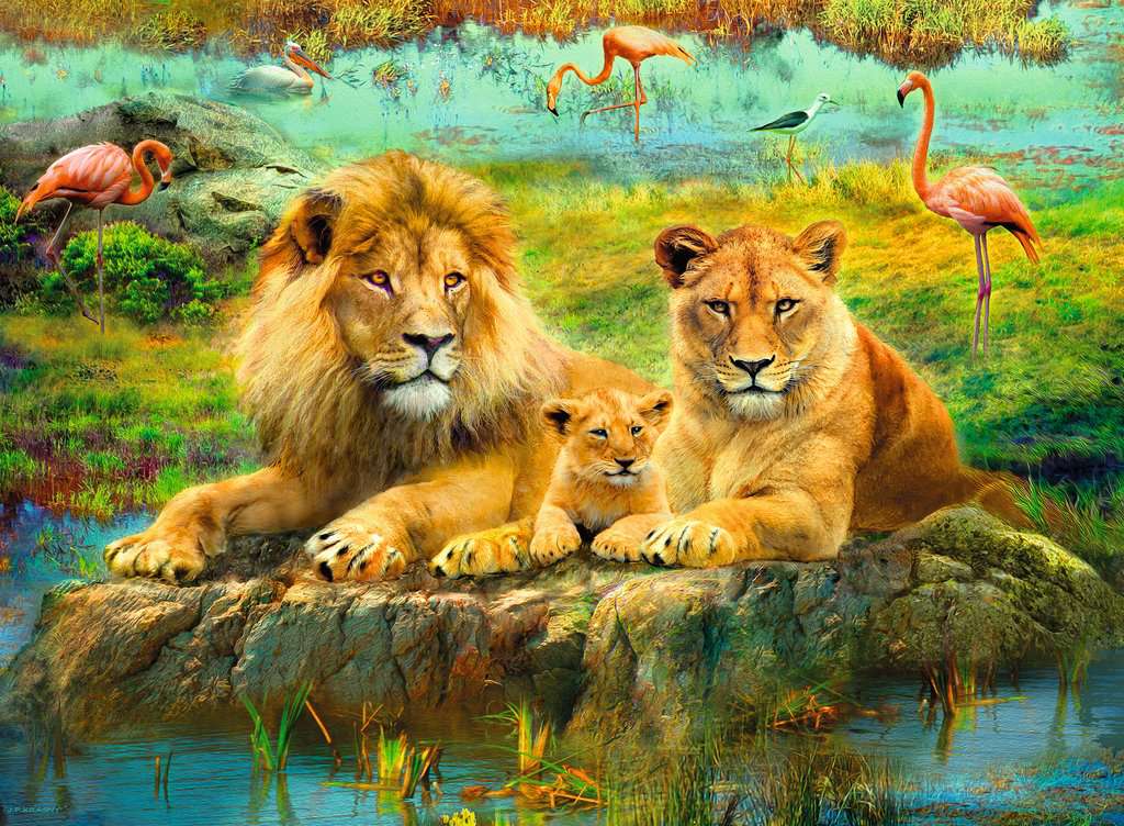 Ravensburger - Lions In The Savannah 500 Piece Jigsaw - New Version - New Version - Good Games