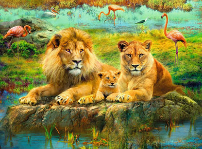 Ravensburger - Lions In The Savannah 500 Piece Jigsaw - New Version - New Version - Good Games