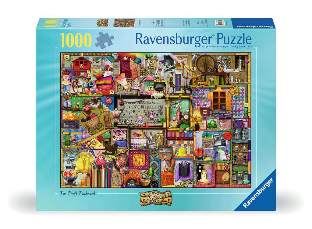 Front packaging view of Ravensburger - The Craft Cupboard - 1000 piece jigsaw