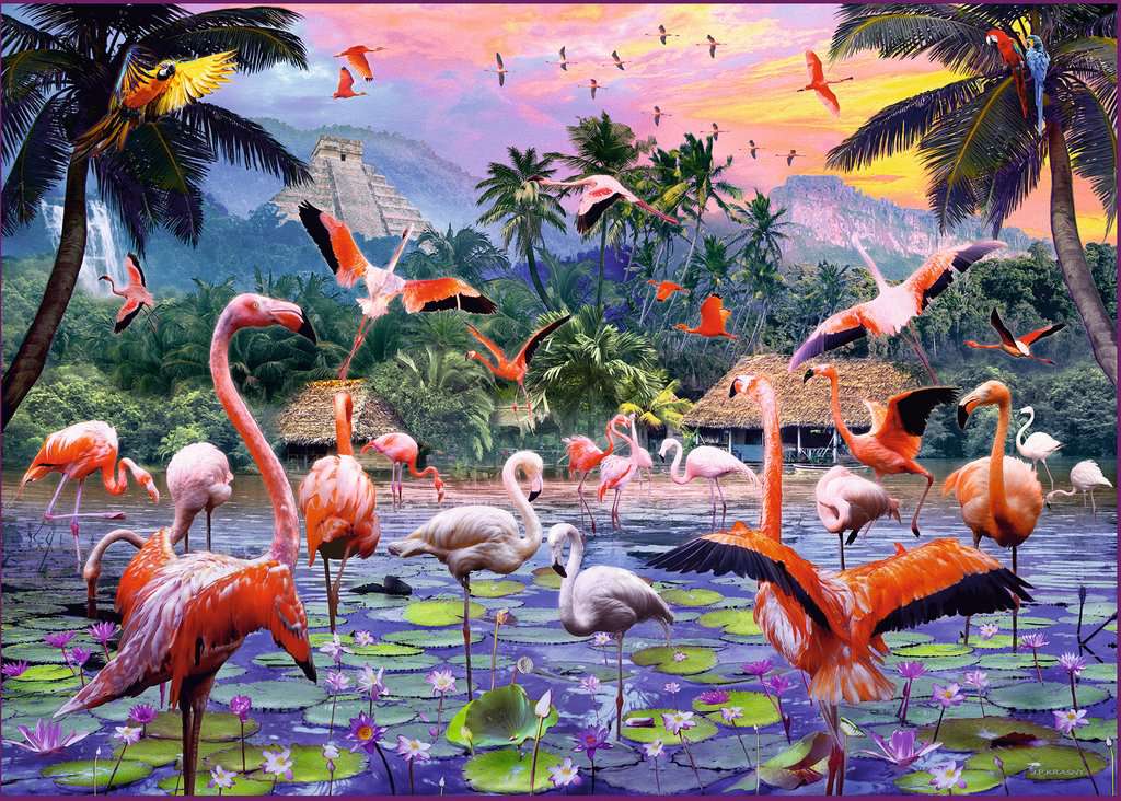 Ravensburger - Pink Flamingos - 1000 piece jigsaw - Good Games