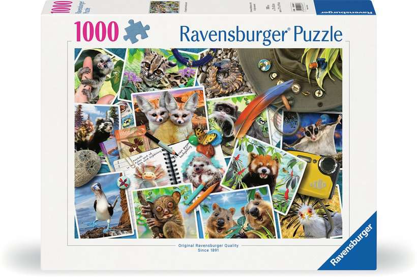 Ravensburger - A Travelers Animal Journal 1000 Piece Jigsaw - New Version - Good Games