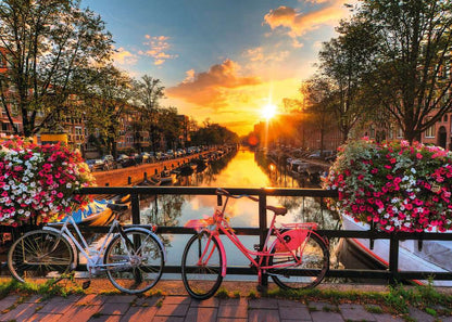 Ravensburger - Bicycles and In Amsterdam - 1000 Piece Jigsaw - New Version - Good Games