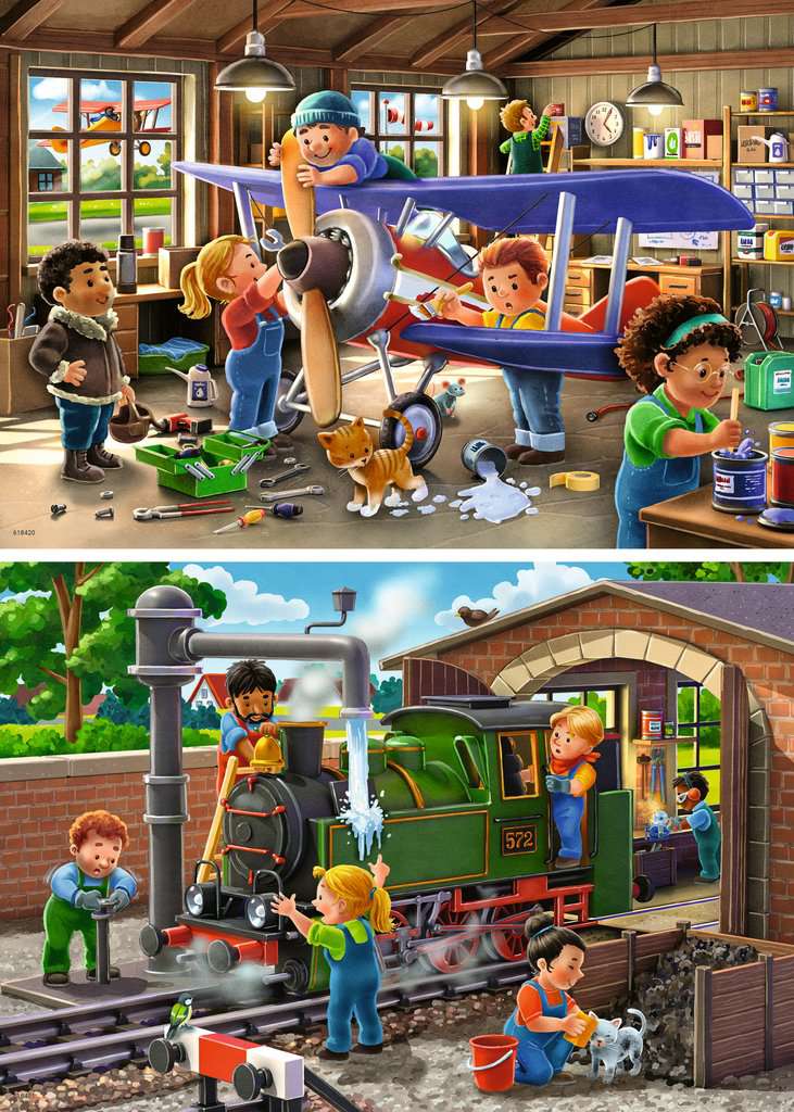 Ravensburger - Planes & Trains WT 2x12 Piece Jigsaw - Good Games