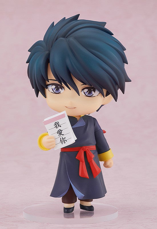A Nendoroid figure of Tamahome featuring his signature spiky hair and martial arts attire