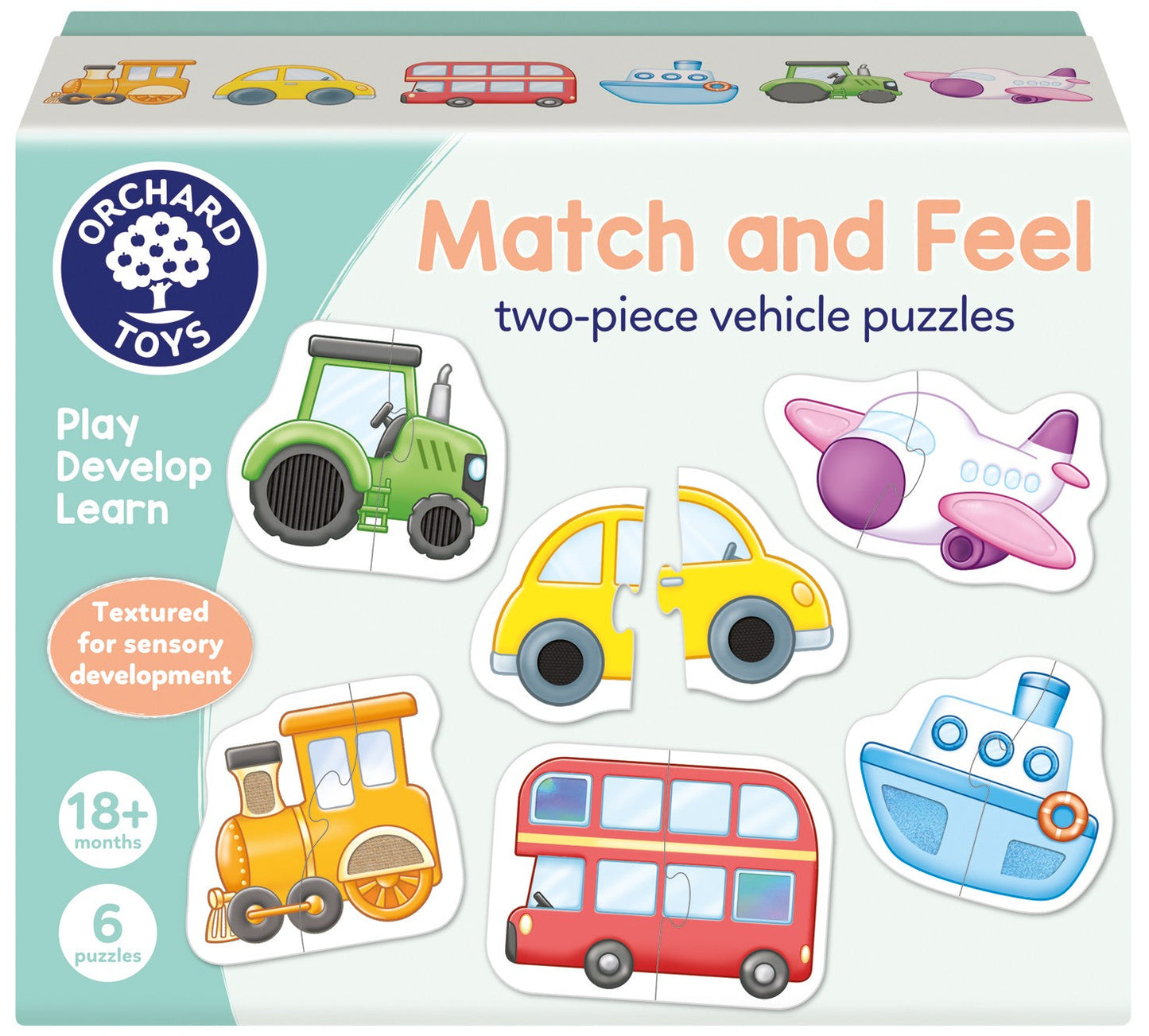 Orchard Toys - Match & Feel Vehicle 2 Piece Puzzle Puzzles
