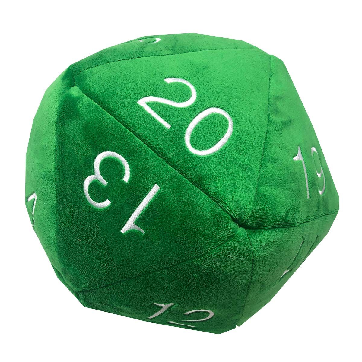 Jumbo D20 Dice Plush Green and White - Good Games