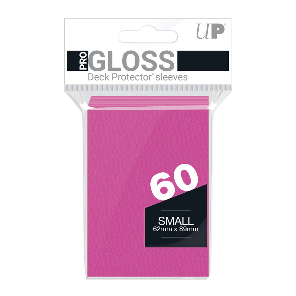Pack of 60 pink PRO GLOSS Deck Protector sleeves (62x89mm)