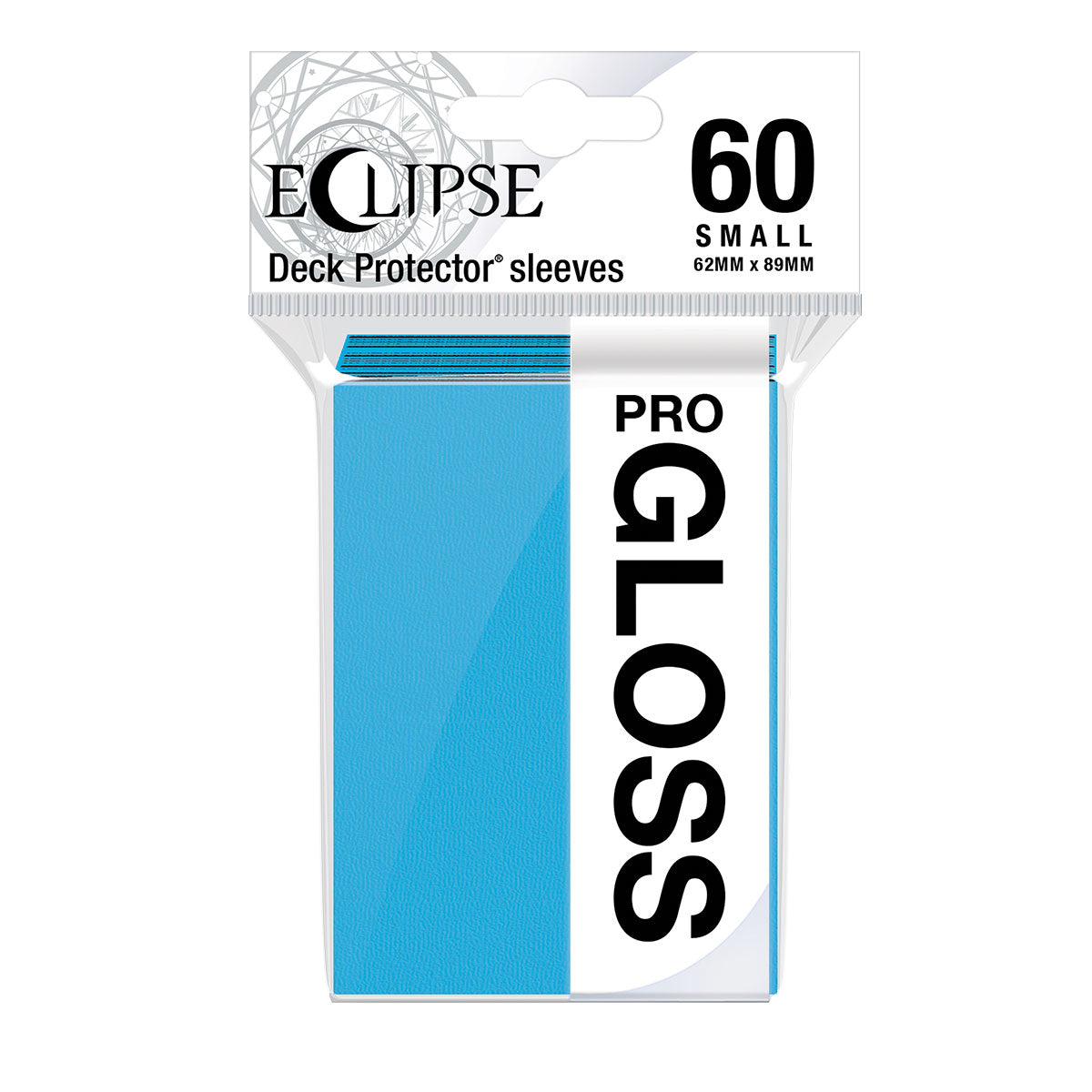 A pack of 60 small blue Eclipse Pro Gloss Deck Protector sleeves