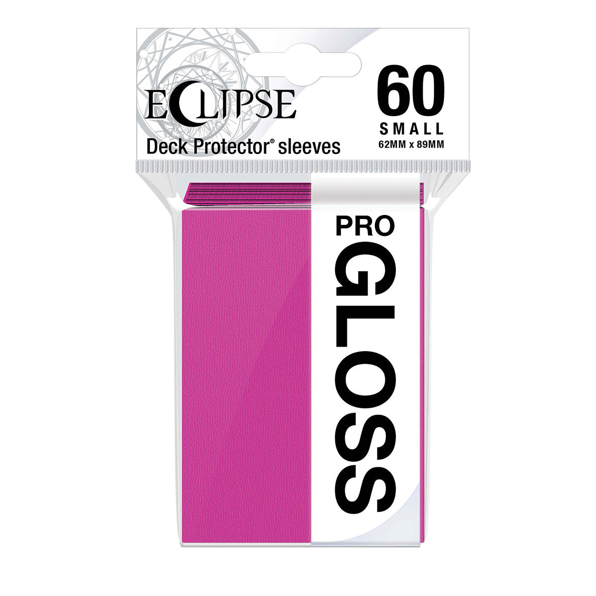 Ultra Pro UP15633 Eclipse Gloss Small Deck Protector Sleeves 60-Piece Set - Hot Pink - Good Games