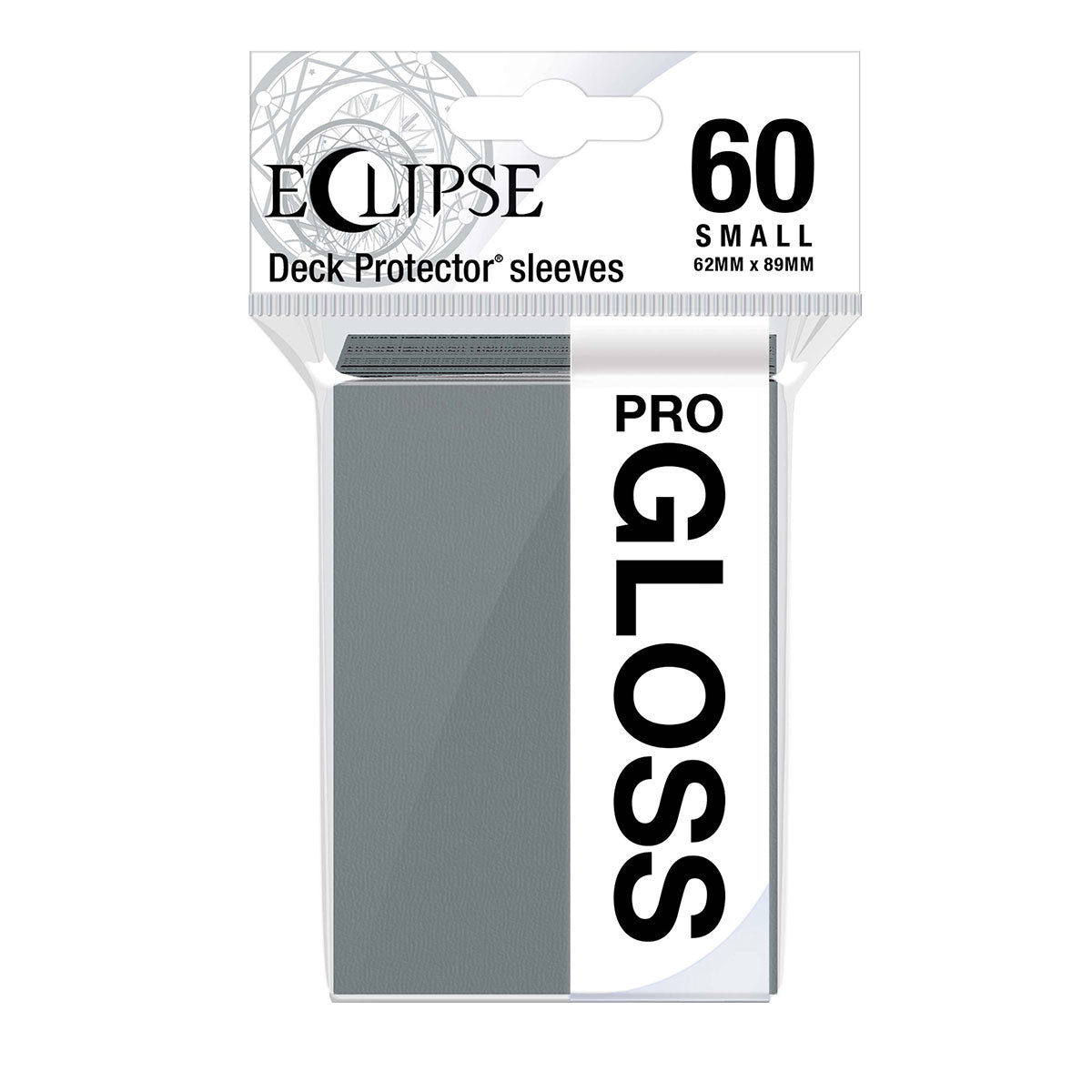 A pack of 60 grey Eclipse Pro Gloss Small Deck Protector sleeves