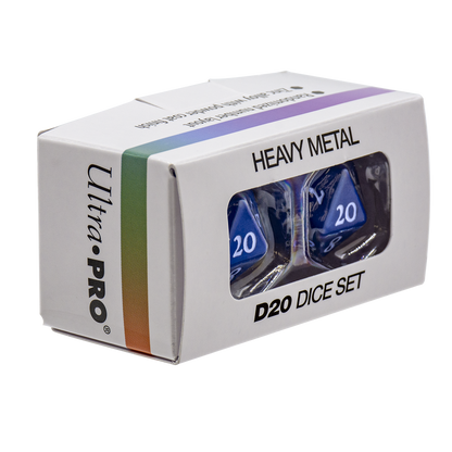 Ultra Pro - Vivid Heavy Metal D20 Dice 2-Piece Set - Blue - Good Games