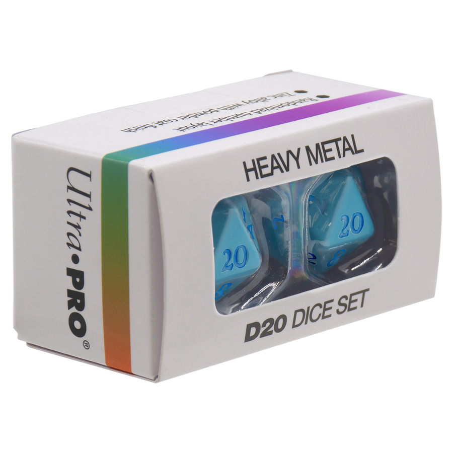Ultra Pro - Vivid Heavy Metal Dice 2-Piece Set - Light Blue - Good Games