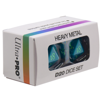 Ultra Pro - Vivid Heavy Metal Dice 2-Piece Set - Teal - Good Games