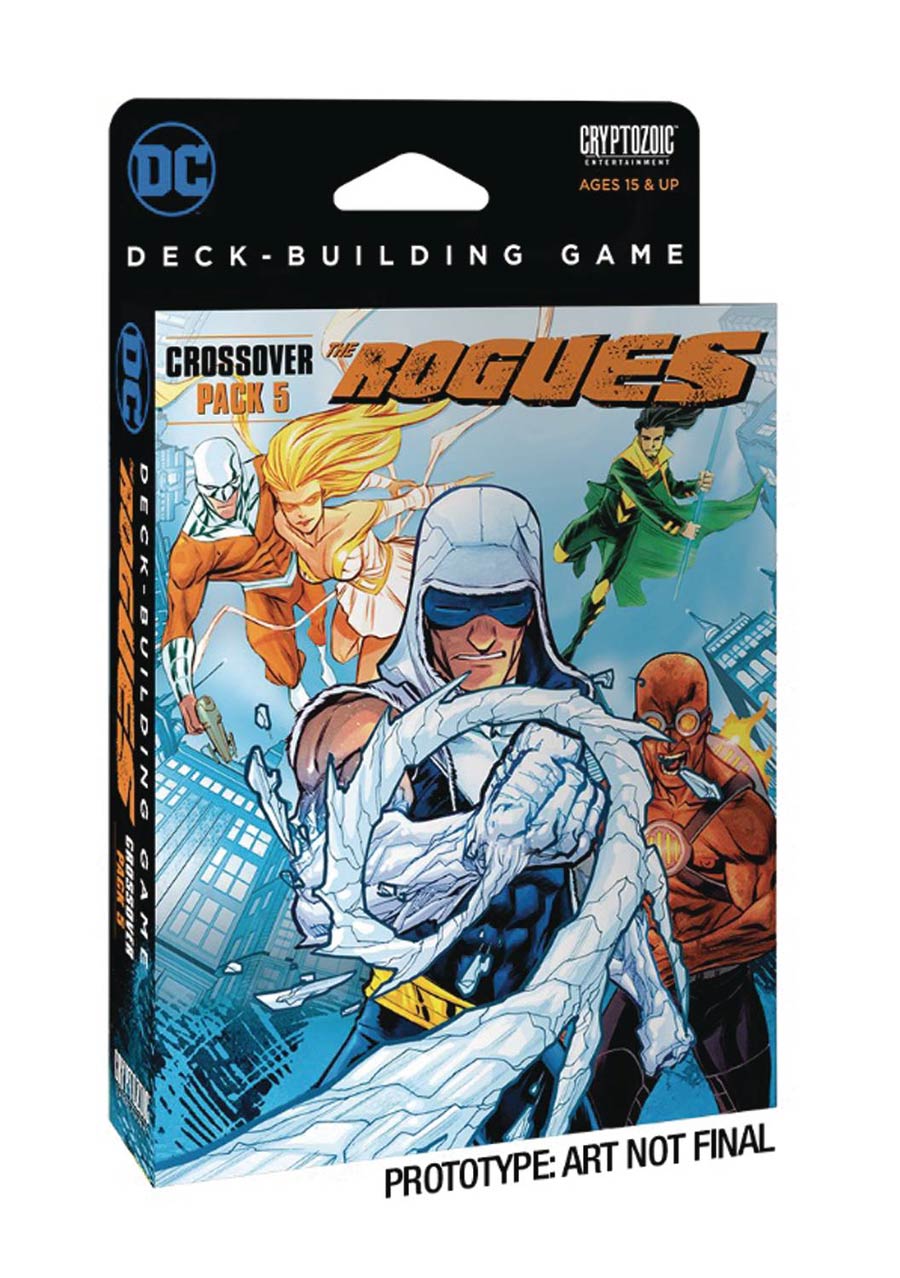 DC Deck-Building Game: Crossover Pack 5 The Rogues box, showing Captain Cold leading other villains
