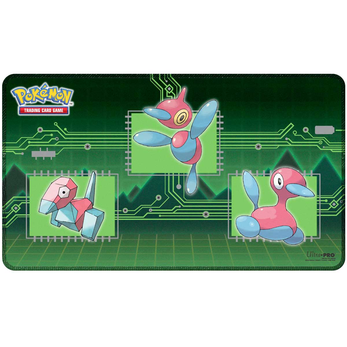 Pokemon Porygon Evolutions stitched playmat front view