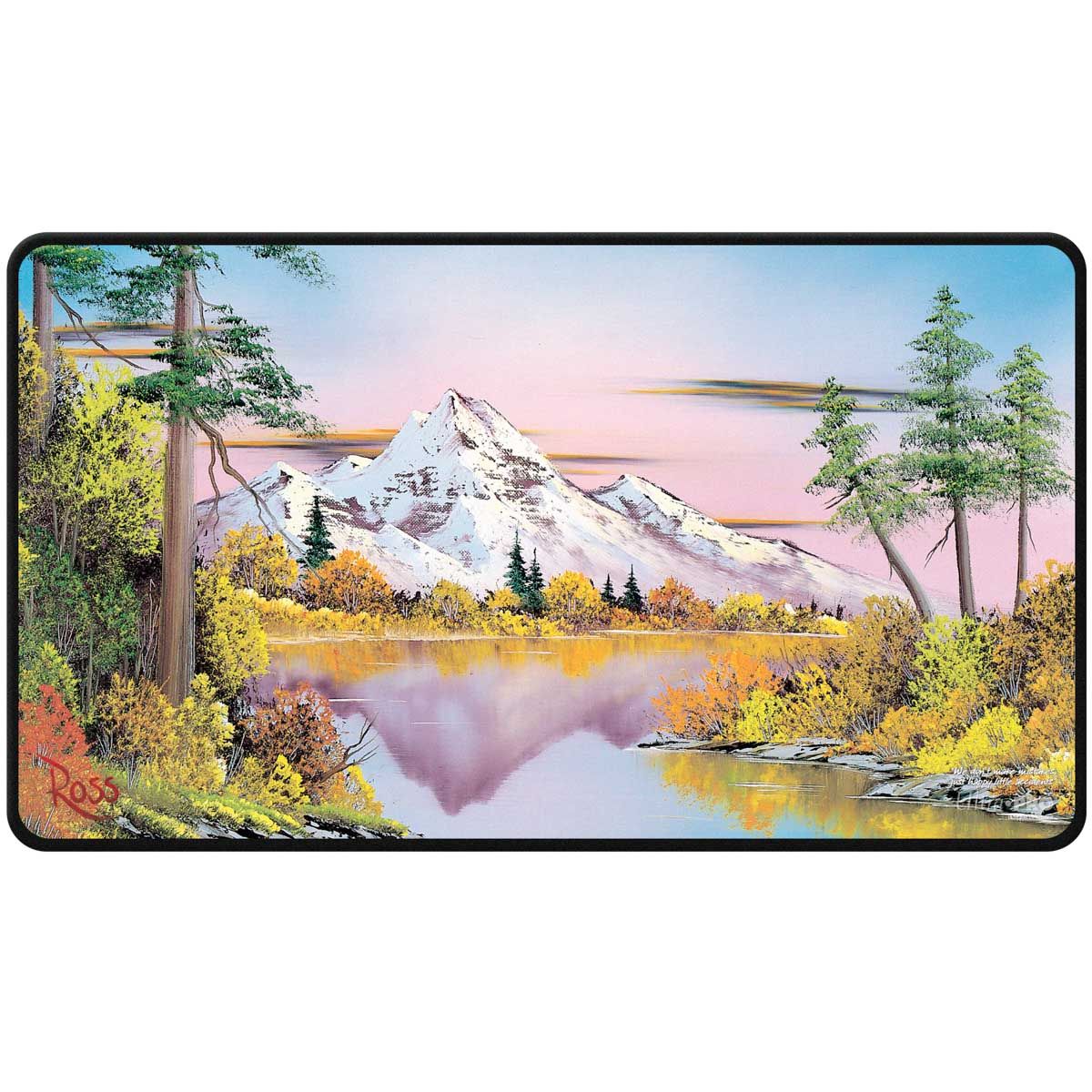 Ultra Pro: Bob Ross Mighty Mountain Lake Black Stitched Playmat - Good Games