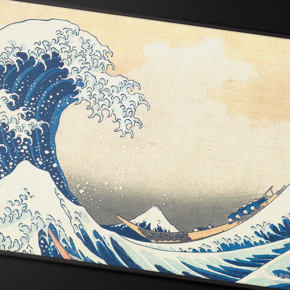 Ultra Pro: The Great Wave off Kanagawa Black Stitched Playmat (Preorder) - Good Games