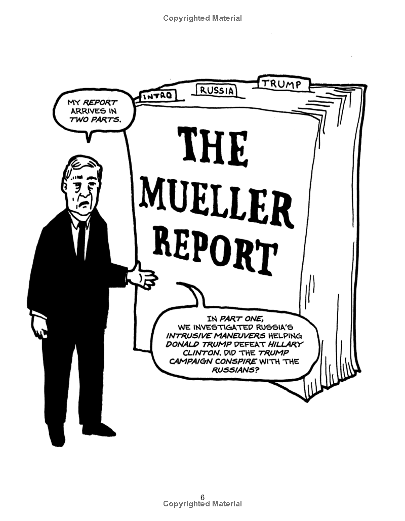 Cartoon: Robert Mueller stands by "The Mueller Report," stating it arrives in two parts