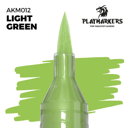 Light Green marker tip and paint swatch, Playmakers hobby paint for tabletop gamers