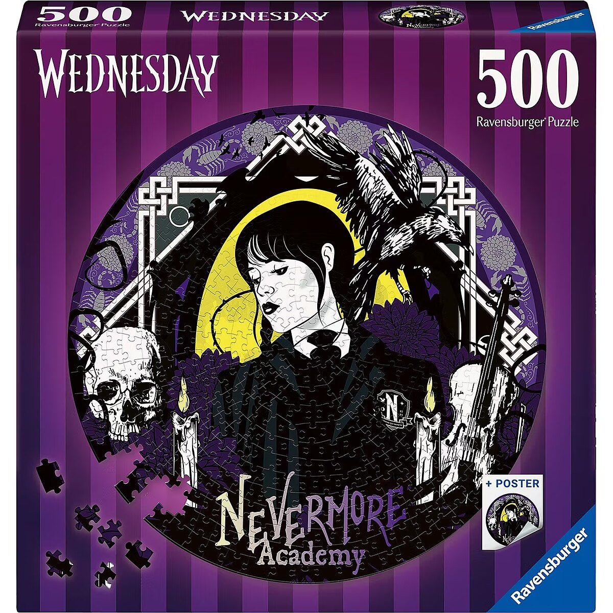Ravensburger wednesday Nevermore puzzle packaging box front view