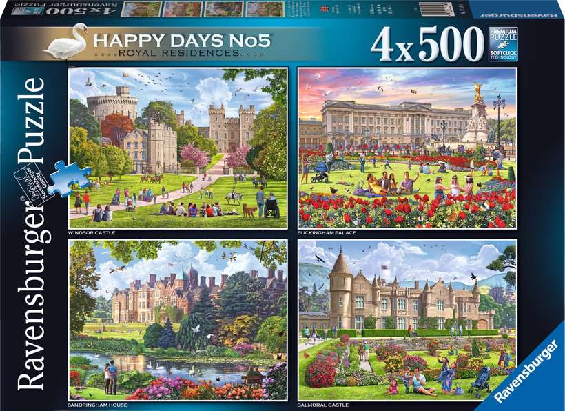 Ravensburger - Happy Days No. 5 Royal Residences 4 x 500 Piece Jigsaw - Good Games