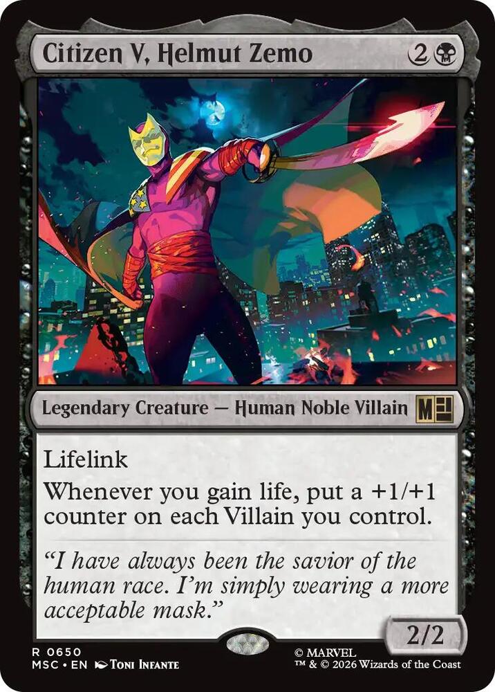 Citizen V, Helmut Zemo 650 (Commander: Marvel Super Heroes) 