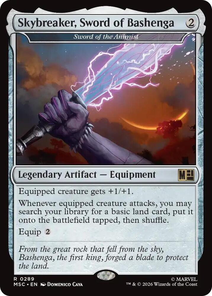 Skybreaker, Sword of Bashenga // Sword of the Animist 289 (Commander: Marvel Super Heroes) 